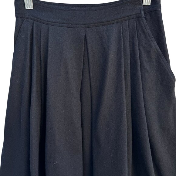 Vintage Womens Black 4P Preppy Minimalist Mid-Length Pleated Lined Skirt Pockets - Picture 3 of 9